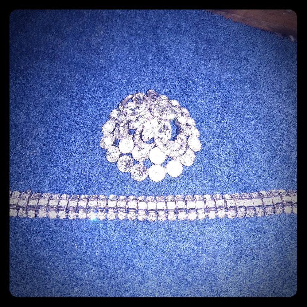 Stunning Vintage Kramer Brooch & Tennis Bracelet
